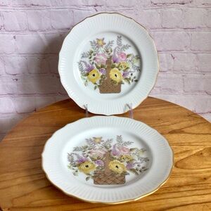 Vintage RFB for Tastesetter Golden Bouquet Plates - Set of 2